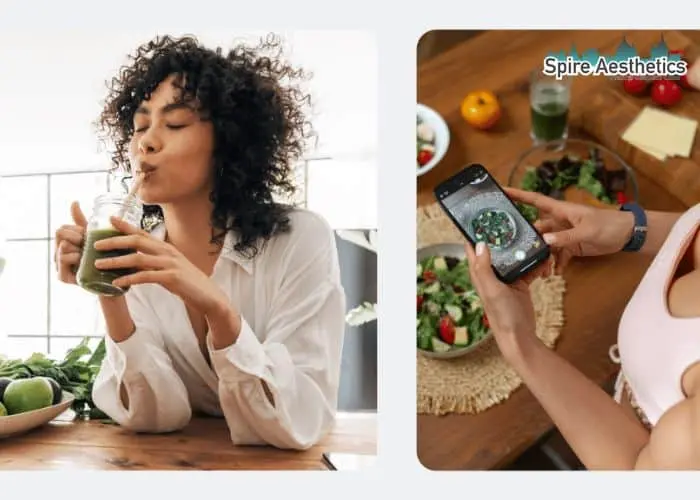 Image of woman looking into her diet and fat freezing Haverhill to improve her health